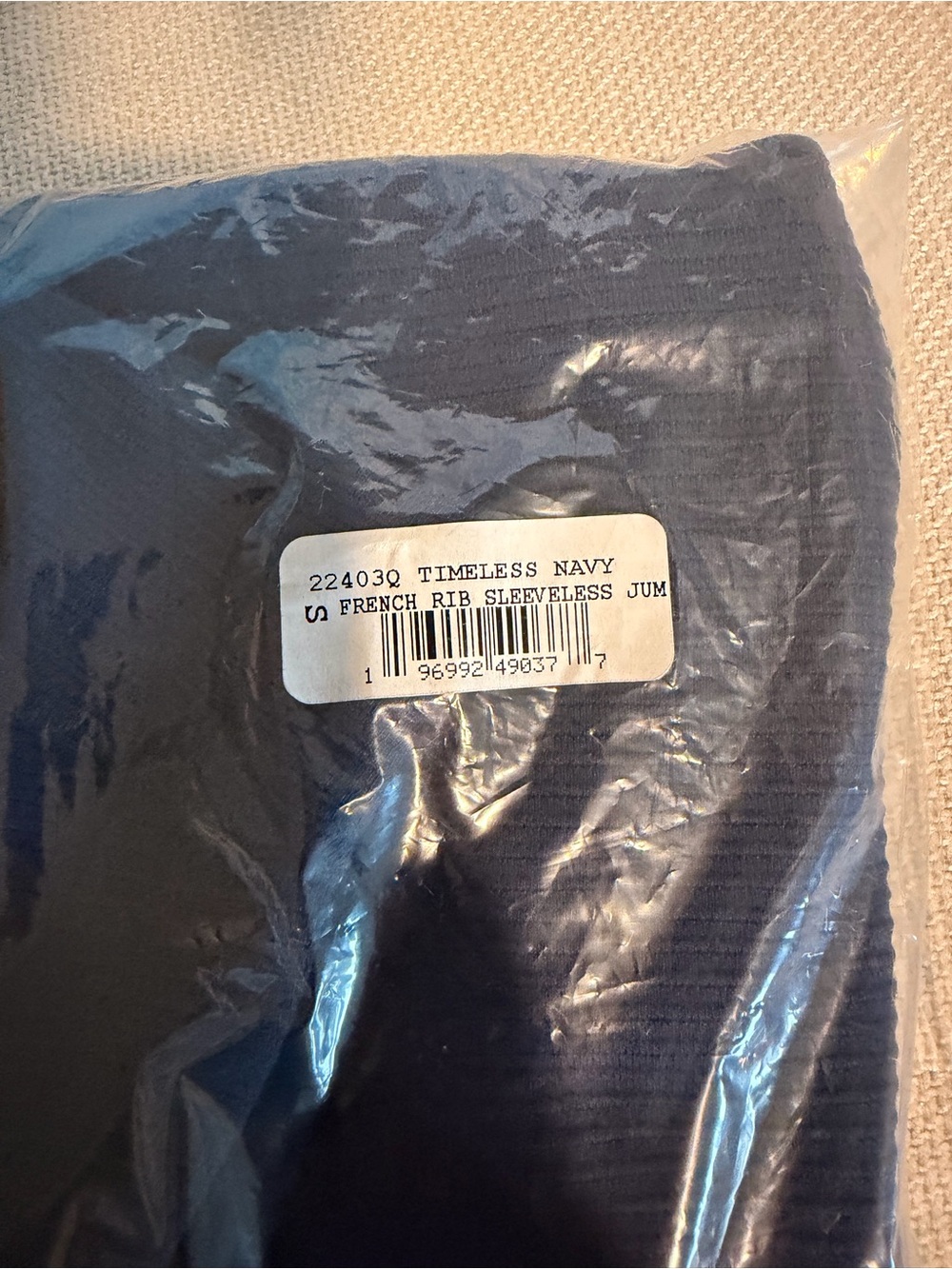 NWT - SPANX AirEssentials French Rib Sleeveless Jumpsuit – Navy – Small Petite - Picture 8 of 11